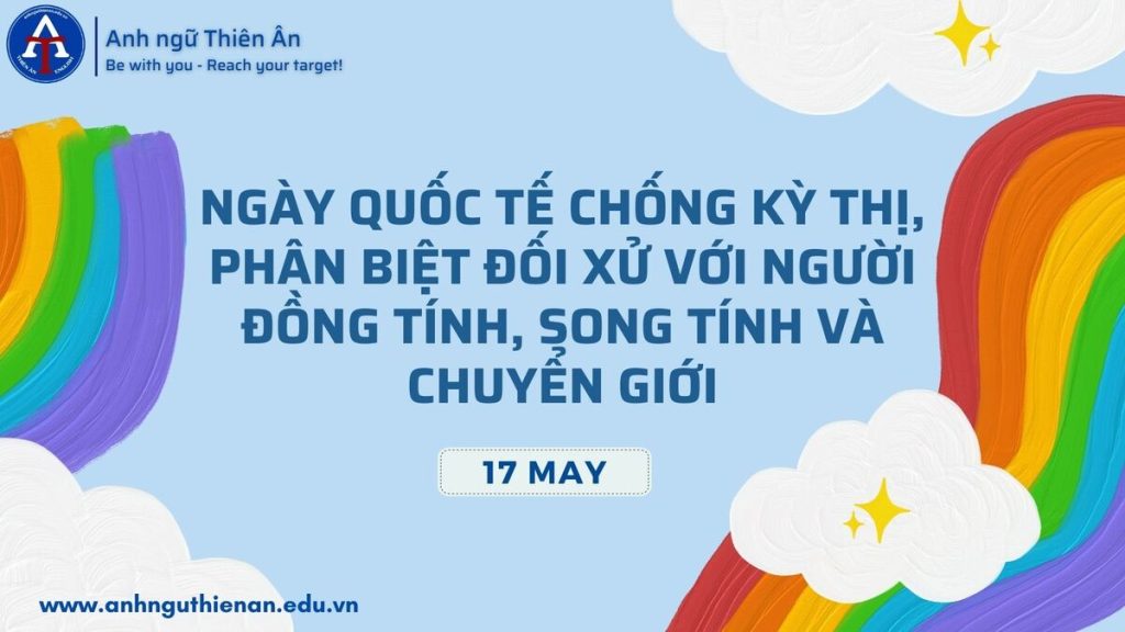 ngay quoc te chong ky thi phan biet doi xu voi nguoi dong tinh song tinh và chuyen gioi – anh ngu thien an