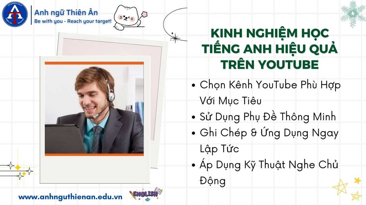 kinh nghiem hoc tieng anh qua youtube - anh ngu thien an