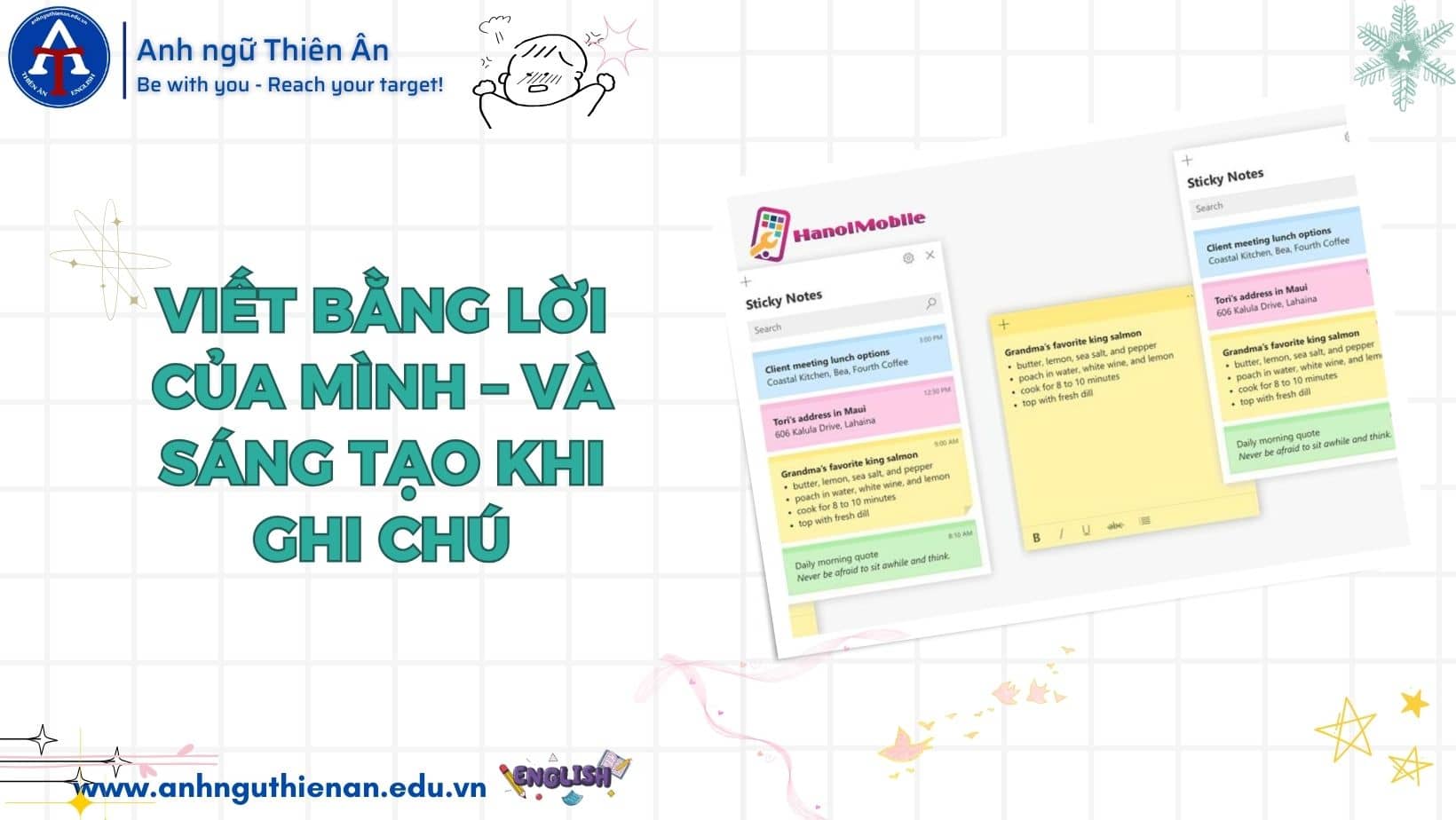 kinh nghiem ung dung viec ghi chu trong viec hoc tieng anh - anh ngu thien an